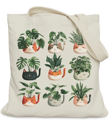 Image of Cat Gifts Tote Bag for Women Girls, Cat Lover Gifts Tote Bag for Daughter Besties, Medium Size with Inner Pocket