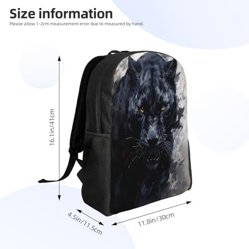 Lightweight Backpack Panther Dark Animal 16Inch Waterproof Backpack Gym Casual Daypack for Women Men Gift4