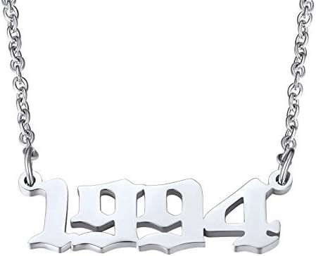 FindChic Birth Year Necklace for Women Stainless Steel 1985-2005 Number Necklace