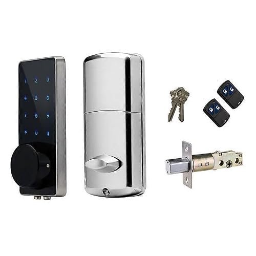 Electronic Door Lock Digital Smart Door Lock Small Code Password Keypad Safe Deadbolt Door Lock with 2 Remotes Control and Keys
