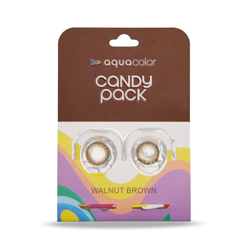 Image of Aquacolor Walnut Brown Candy Pack Zero Power Colored Lenses (2 Lens /Box)
