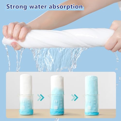 Image of 5 Pack Disposable Bath Towels, Large Compressed towel Tablets Disposable Towels Portable Thick Paper Towel Reusable Suitable for Hiking Camping Sports Swimming and Traveling, 55.1 x 27.5 Inches