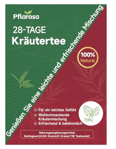 28 Stück Tee, Natürliche Kräutermischung mit Oolong, Grünteeextrakt, Mate, Ginseng, Vegan, Allergenfrei