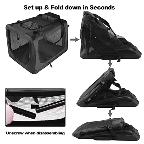 Portable Pet Carrier For Small Dogs, Soft Sided Dog Crate In Car, Foldable Dog Kennels For Puppy, Portable Dog Cages With Durable Mesh Windows, Black S #TOP4