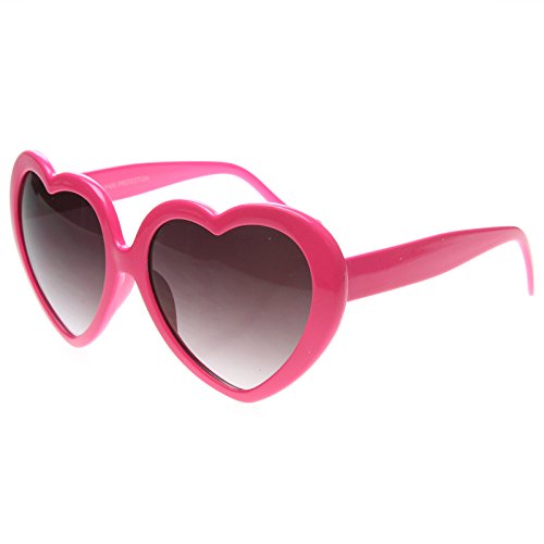 Image of zeroUV Oversized Heart Shaped Sunglasses UV400 Cute Trendy Love Fashion Eyewear for Women 52mm