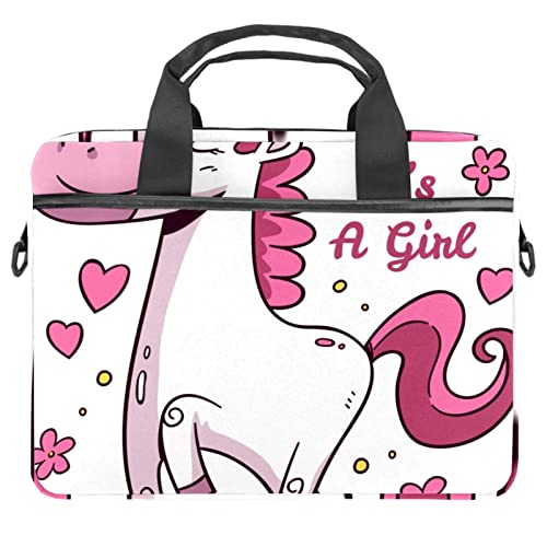 Sac bandoulière ordinateur portable 13 pouces licorne rose fille