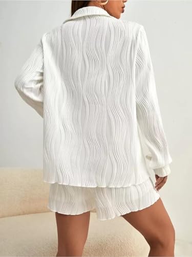 Image of Leriya Fashion Co-Ord Set for Women Stylish | Summer Night Suit for Women | Unique Textured Pattern Pyjama Set for Woman Travel Beach & Holiday Looks | Trendy Top & Shorts for Summer Day Vacations