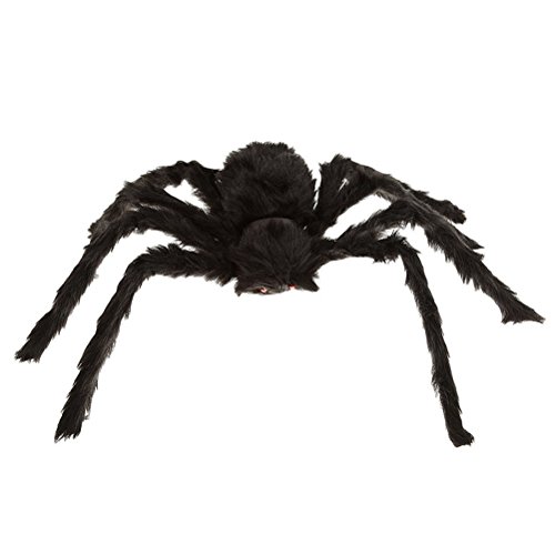 WINOMO Black Large Spider Halloween Decoration Haunted House Prop Plush Spider Scary Decoration