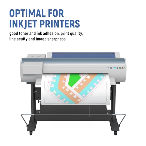 Papel de plotter 61 cm x 380 cm de largura, 4 rolos, rolos de papel CAD Goefun Blueprint, papel de 9
