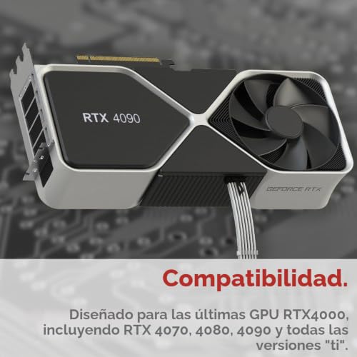 Cable de Extensión 12VHPWR PCIE 5.0 LINKUP AVA Kit Blanco para GPU RTX 4000 6