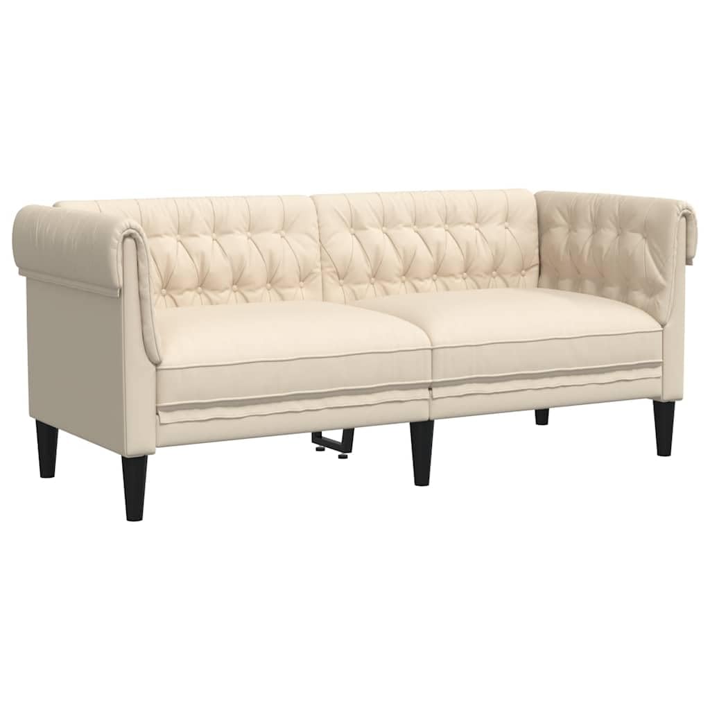 Canapé 2 Places, Causeuse de Salon Fauteuil Sofa 2 Places Chesterfield Lin 182,5 x 74,5 x 74,5 cm