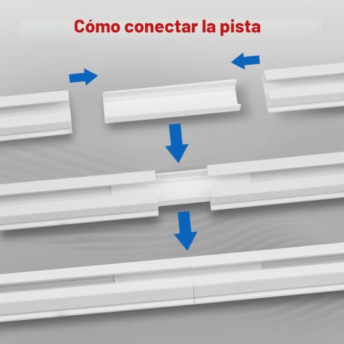 Miniatura 6 de Haoledy Riel Cortina Techo 4 37 Cm 148 Cm , Rieles Para Cortinas Autoadhesiva Con Taladro, Riel De Cortina Extensible, Riel De Cortina Montaje En Techo O Pared, Con 20 Ruedas Y Ganchos De Metal 4