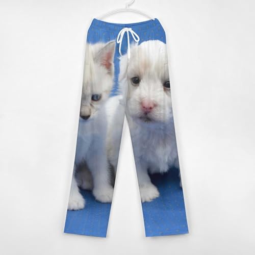 Bas de pyjama femme imprimé chaton et chiot en taille S - 4