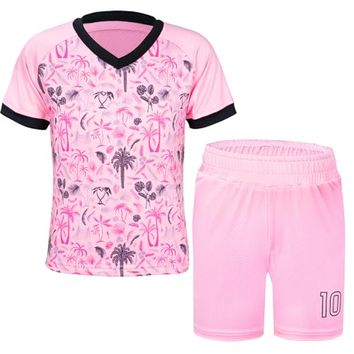 MUDJEAN Kids Girls Soccer Jersey 4T Toddler Youth Pink