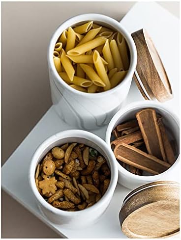 Miniatura 2 de YYW Recipientes de cerámica para almacenamiento de alimentos, recipientes de cocina con tapa hermética para granos de café, azúcar y especias