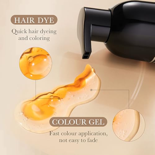 Black Hair Dye Shampoo,Black Hair Shampoo,3-In-1 Color Shampoos Gegen Graue Haare,Grauabdeckung & Pflege In Einem,Pflegendes Haarfarbe Shampoos FüR Trockenes Haar,Sham poo Gegen Graue Haare,400ml