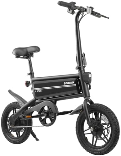 Gotrax 14″/16″ Folding Electric Bike, Max Range 25Miles(Pedal-Assist) & Max Speed 15.5Mph, Power by 250W/350W Motor, Adjustable Seat & Dual Fenders, Commuter Electric Bicycle for Adults/Teens