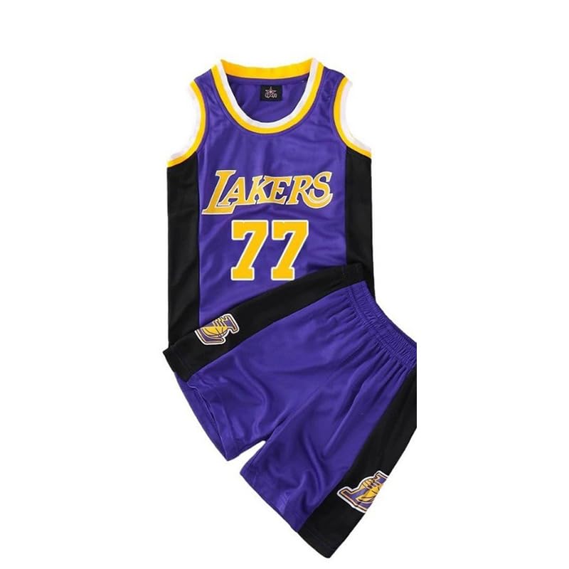 Aufgehen Conjunto de Baloncesto para Niños - Uniforme Deportivo de 2 Piezas: Camiseta sin Mangas + Pantalón Corto (azul77, XL)