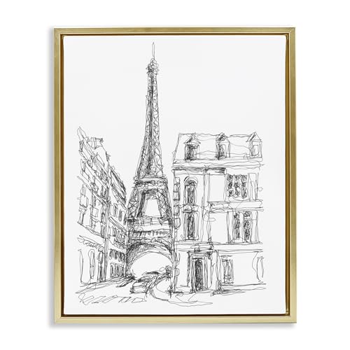 Parisian Architecture Study, 17 x 21 Inch Canvas in Floater Frame