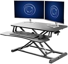 Create Instant Active Standing - VIVO's desk riser provides on-demand standing throughout the day for the freedom to get out of your chair and relieve muscle tension, reduce stress, and increase productivity. --Patented-- Space Efficient 80 cm Surfac...