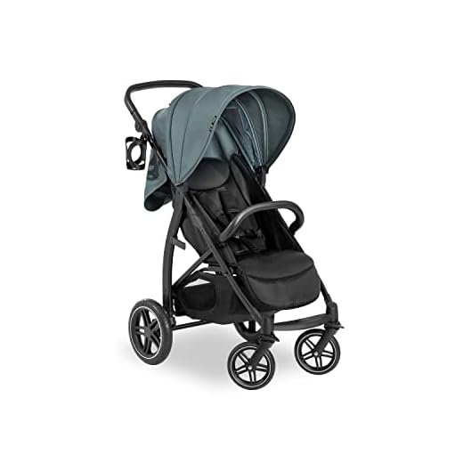 hauck Passeggino Leggero Rapid 4D per Bambini dalla Nascita fino a 22 kg con funzione Reclinabile, Pneumatici in Gomma, Portabicchieri, UPF 50+, Passeggino Compatto, Cestino XL fino a 3 kg - Verde