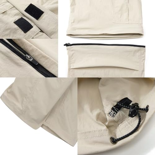 JOMLUN Womens Hiking Pants Convertible Zip Off Shorts Outdoor Quick Dry Lightweight Fishing Travel Safari Cargo Pants4