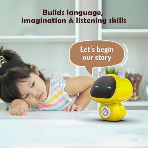 Image of Storybot | Robot Toy for Babies, Toddlers & Kids | USB Rechargeable Type-C & In-built Music | Popular Bedtime Stories, Rhymes & Songs | Best Gift for Boys & Girls 6+ Months (Yellow)