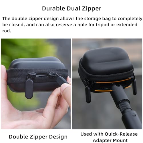 Image of Small Carrying Case for Insta360 GO 3,Mini Storage Bag PU Hard Shell Travel Portable Bag with Carabiner Pocket Size Action Camera Accessory(Black)