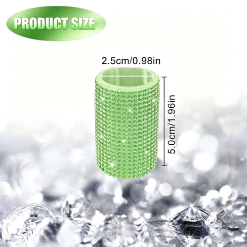 Image of Upright Car Chapstick Holder, Bling Insulating Lip Balm Holder,Rhinestone Car Accessories for Women Interior ,Suitable for Most Vehicles. (Green)