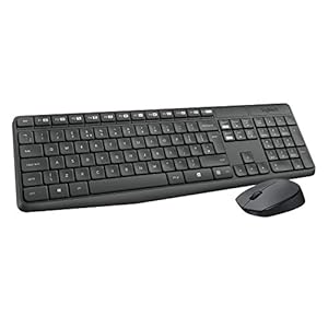 Logitech MK235 Draadloos Toetsenbord- en Muiscombinatie voor Windows, 2,4 GHz Wireless Unifying USB-Ontvanger, 15 FN…