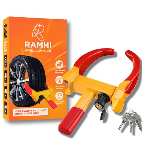 Heavy Duty Wheel Clamp Lock, Universal Anti-Theft Security Device for Vehicle Tyre Lock