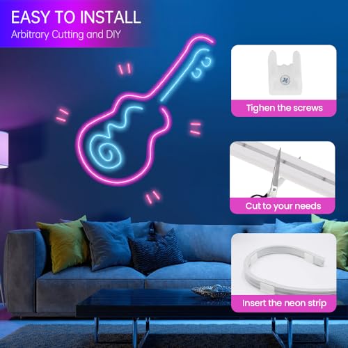 KISUFU Cinta LED Neon Flexible 5 m 12V IP65 Blanco Cálido miniatura 3
