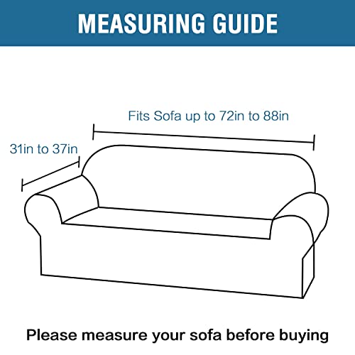 H.versailtex Stretch Sofa Covers For 3 Cushion Couch Covers Sofa Slipcovers For Living Room Feature Thick Checked Jacquard Fabric With Elastic Bottom, Sofa Large - Storm Blue #TOP6