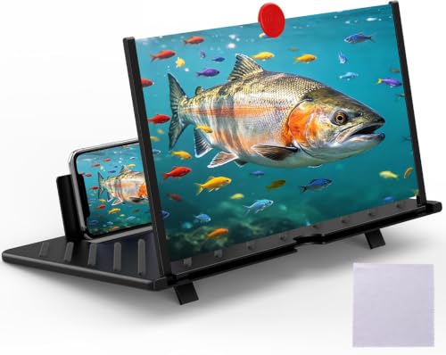 Image of 20" Screen Magnifier for Cell Phone,3D Magnifying Projector Screen Enlarger Expander for Movies, Videos, and Gaming,Foldable Phone Stand with Screen Amplifier, Compatible with All Smartphones