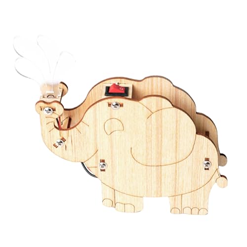 TRACYE Luz Nocturna de Elefante Rompecabezas de Madera 3D,Ciencia Juguetes Educativos de Bricolaje,Modelo de Experimento Científico,Kit de para Proyectos Educativos