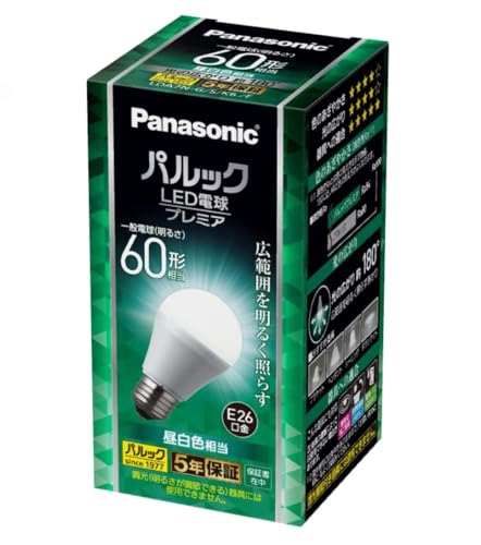 パナソニック LED電球 プレミア E26口金 電球60形相当 昼白色相当(7.0W) 一般電球広配光タイプ 密閉器具対応 LDA7NGSK6F