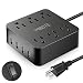 MIBOTE Power Strip with USB, Smart 4 Outlet Surge Protector Power Strip with 4 Port USB Charger 6ft Power Cord 2500W 100-240V for Travel, TV, Computer, Transformers, Power Bank (UL Listed)