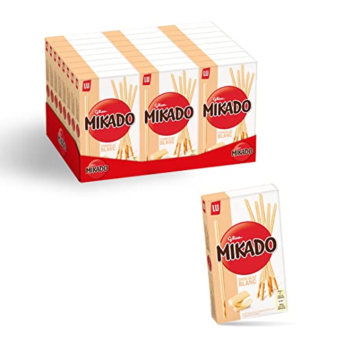 Mikado Biscotto Ricoperto di Cioccolato Bianco, 24 x 70 g