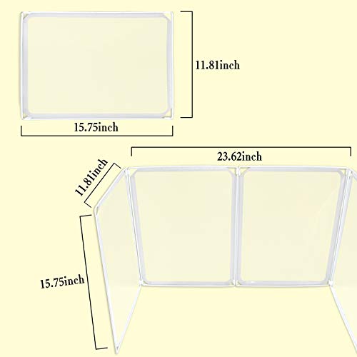 Odetina Plastic Barrier Desk Shields Translucent Room Divider Sneeze Guard Portable Shield for Classroom Dividers Partition (4PCS) - Thumbnail 4