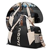 Bolsa de Viagem e Academia Mala de Mão com Área Molhada Compartimento para Tênis Alça Ajustável Ideal para Avião Academia Praia e Fim de Semana (Preta)