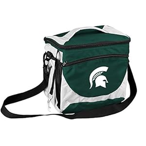 logobrands NCAA Michigan State Spartans Unisex Adult 24-Can Cooler with Bottle Opener and Front Dry Storage Pocket, One Size, Multicolor
