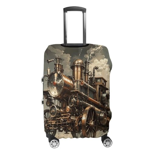 Steampunk Style Luggage Cover, Washable Elastic Suitcase Cover Protector Fit 18-32 Inch Luggage4