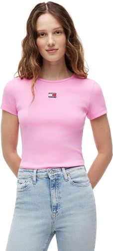 Tjw Slim Badge Rib Tee Tommy Jeans : coupe ajustée et maille côtelée premium