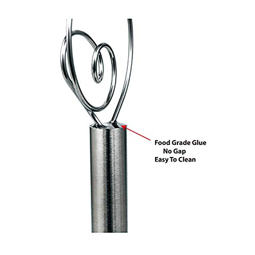 Jillmo Danish Dough Whisk, 12Inch Stainless Steel Whisk #TOP3