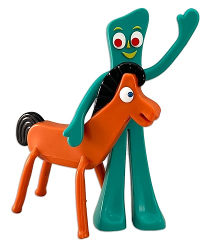 NJ Croce Gumby & Pokey 6 Bendable & Posable Figure Pair Fun Retro Toy for All Ages 3 and Up