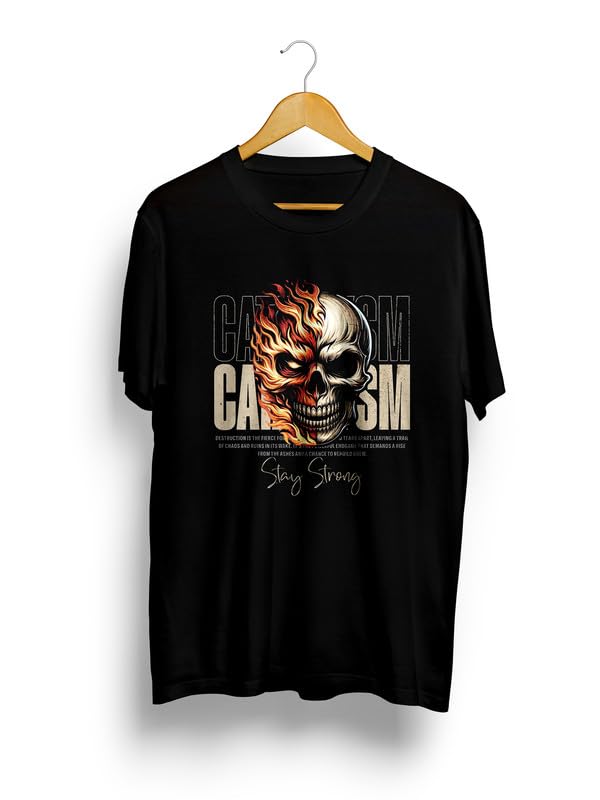 Image of JUARI BE A GENTLEMAN Men's Printed Cotton T-Shirt - Round Neck, Regular Fit, Soft & Comfortable - Trendy Casual Half Sleeve T-Shirt for Everyday Wear - Stylish & Breathable Fabric for All-Day Comfort