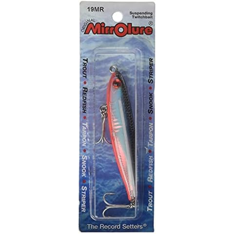 MirrOLure 19MR-808 Mirrominnow Suspend Twitchbait Black Bk/Org/Silver 3.25in 3/8oz Cover