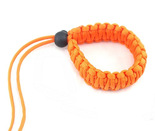 akoak Braided 550パラコード調節可能なカメラ手首ストラップ、安全ストラップforビデオビデオカメラ,双眼鏡、DSLRカメラ、オレンジ
