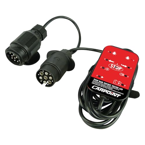 Carpoint Testeur de Prise Attelage LED 12V, Black