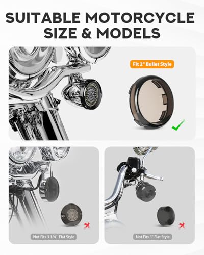 Image of PBYMT 2 inch Turn Signals, 81 LEDs Front Rear Turn Signals with 4 Smoked Lens Cover Fit for Harley Touring Road King Street Glide Road King Road Glide Dyna Sportster Iron Softail 1986-2024